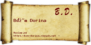 Böm Dorina névjegykártya